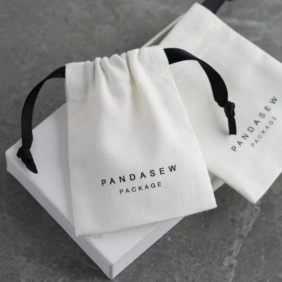 SSeeSY Custom logo Jewelry Cotton Drawstring Pouch Bags Bracelet Earrings Necklace Gift Packaging